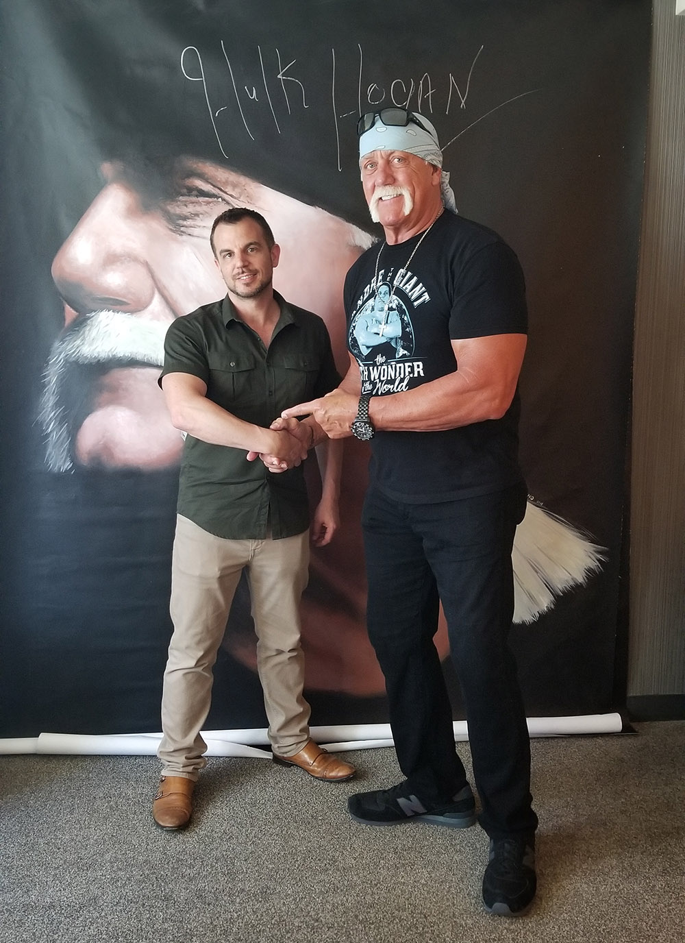 10 foot tall Hulk Hogan painting signed by Hulk - Patrick Ganino