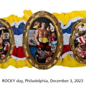 sylvester stallone rocky mural at phillidelphia museum of art