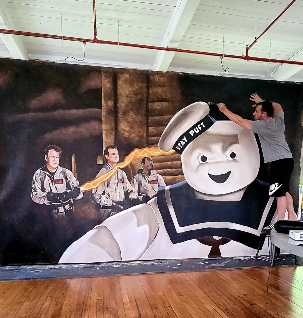 ghostbusters mural by ct artist patrick ganino for event